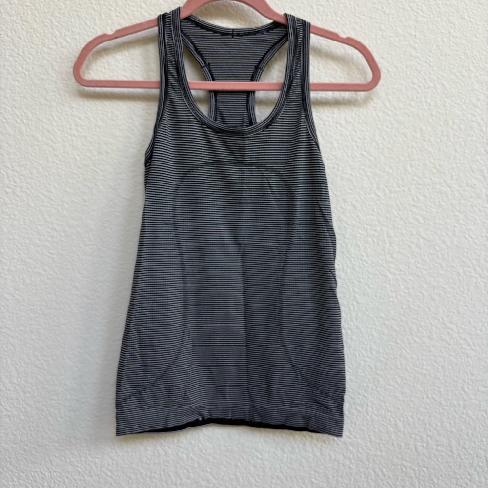 Lululemon Athletica Black Striped Tank Top